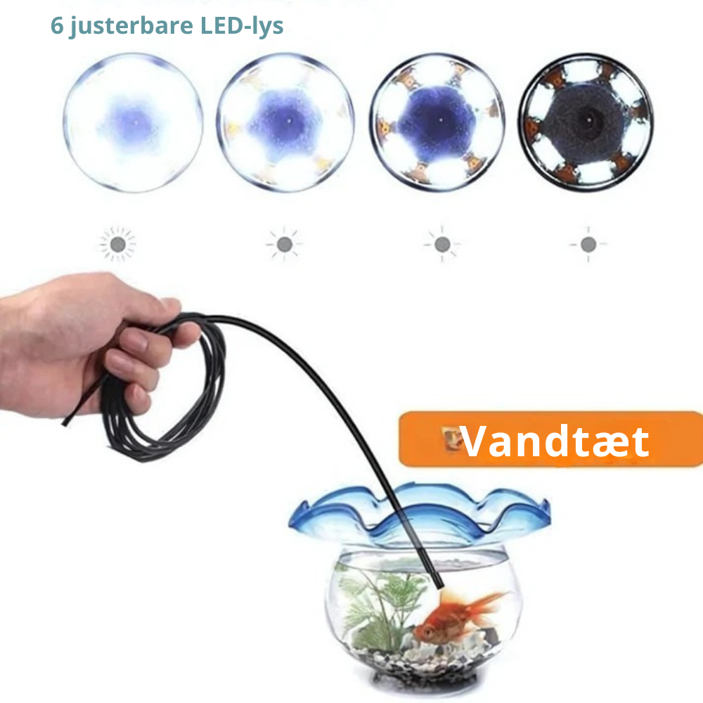 Lumora Scope - Vandtæt endoskop med LED-belysning