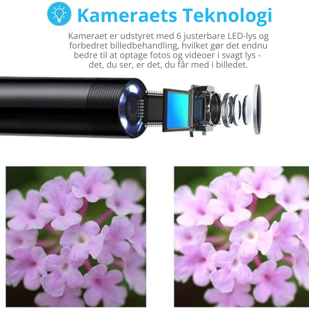 Lumora Scope - Vandtæt endoskop med LED-belysning