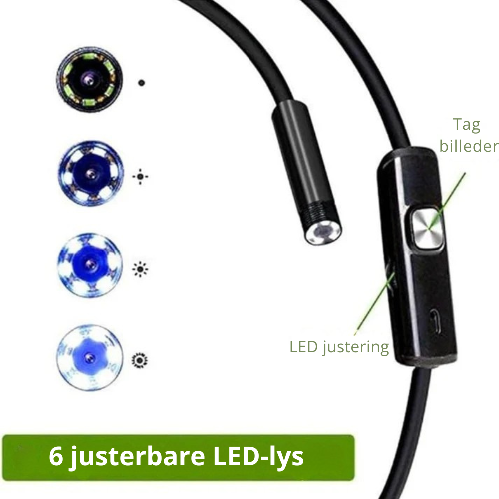Lumora Scope - Vandtæt endoskop med LED-belysning
