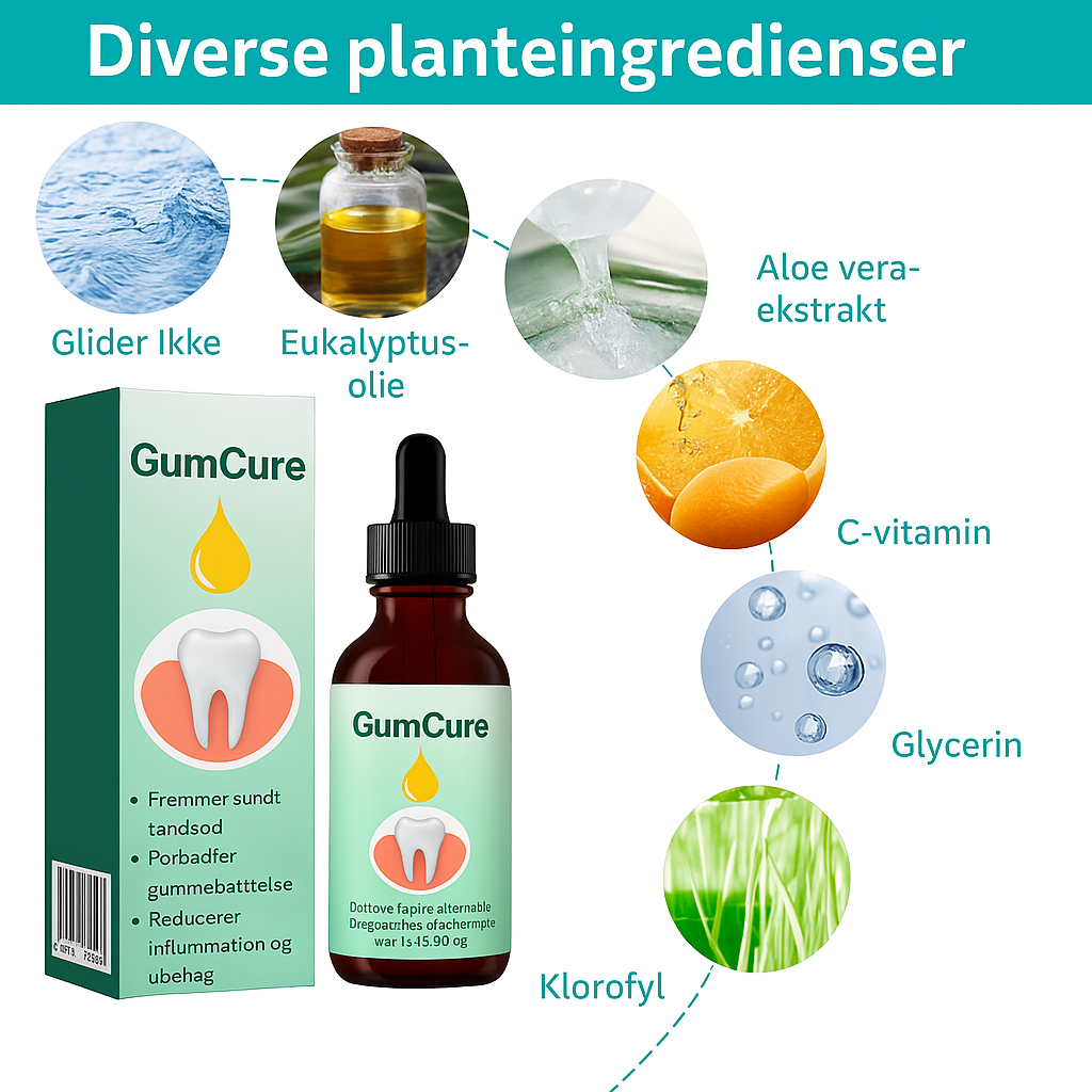 GumCure™ | Gendanner tilbagetrækket tandkød i 93 % af tilfældene inden for 4 dage!