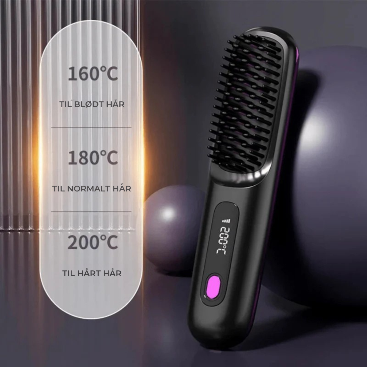 Veluxe™ GoBrush PRO - Sig farvel til dårlige hårdage med denne bærbare glattejernsbørste