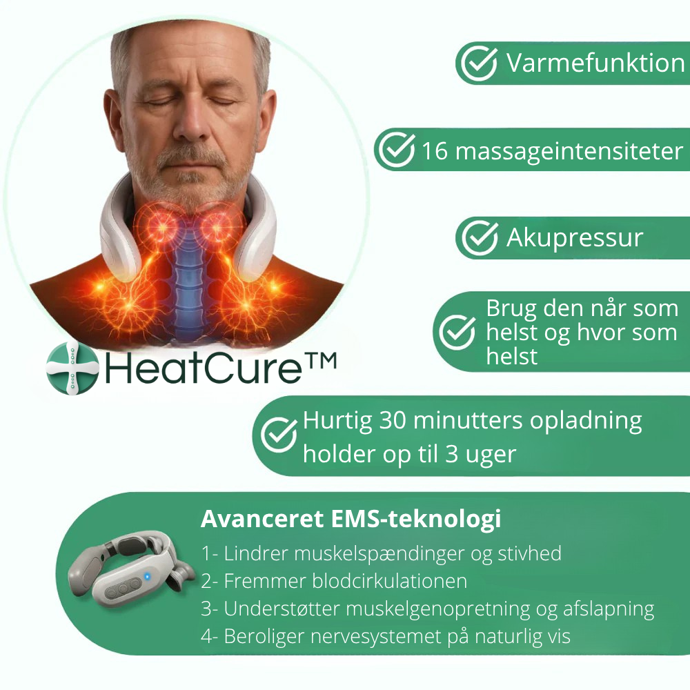 HeatCure™ - Professionel dybdegående varmemassage til din nakke