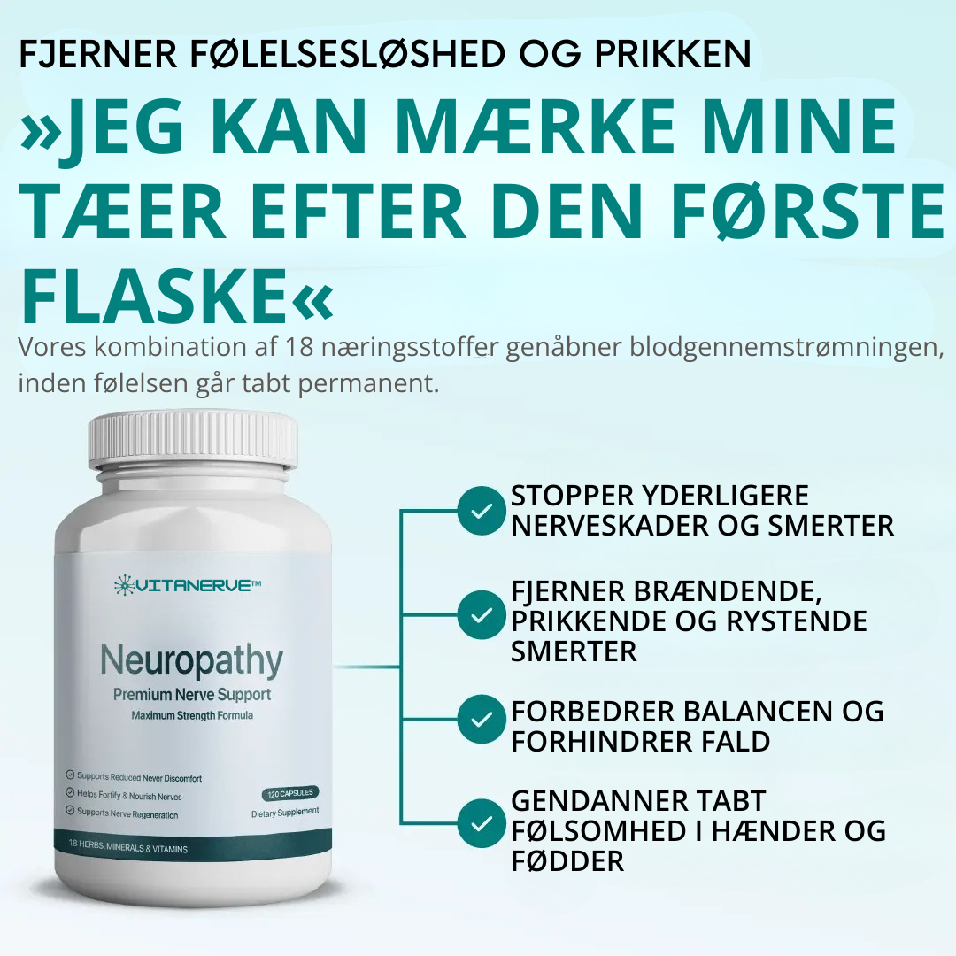 VitaNerve™ - Sig farvel til brændende og følelsesløs nervesmerter på bare 3 dage!