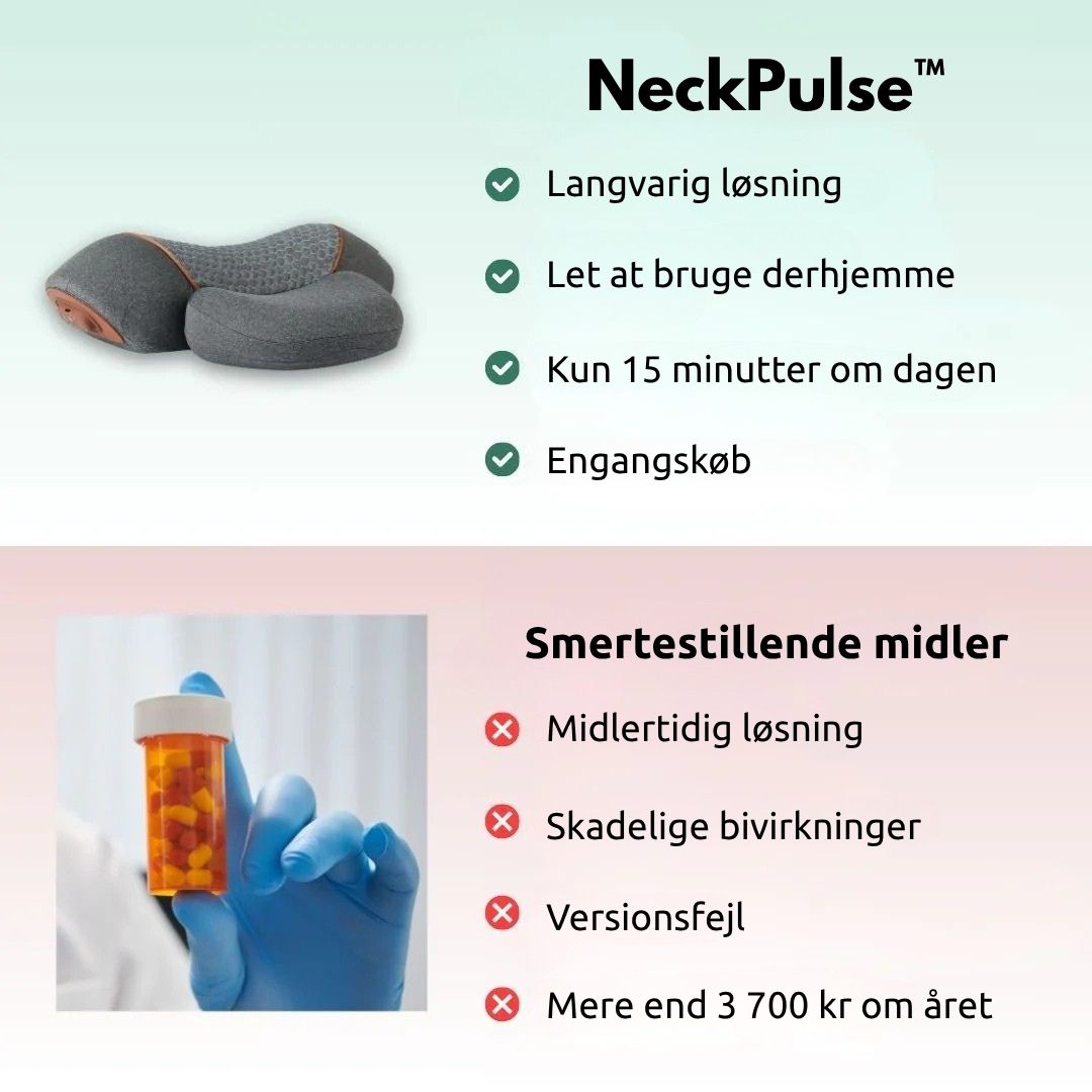 NeckPulse™ - Forebyg eller lindrer nakkesmerter på naturlig vis og korriger en foroverbøjet kropsholdning på kun 15 minutter om dagen