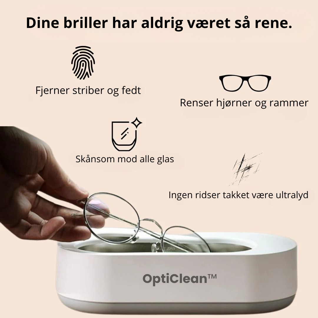 OptiClean™ | Krystalklare briller på ét minut!