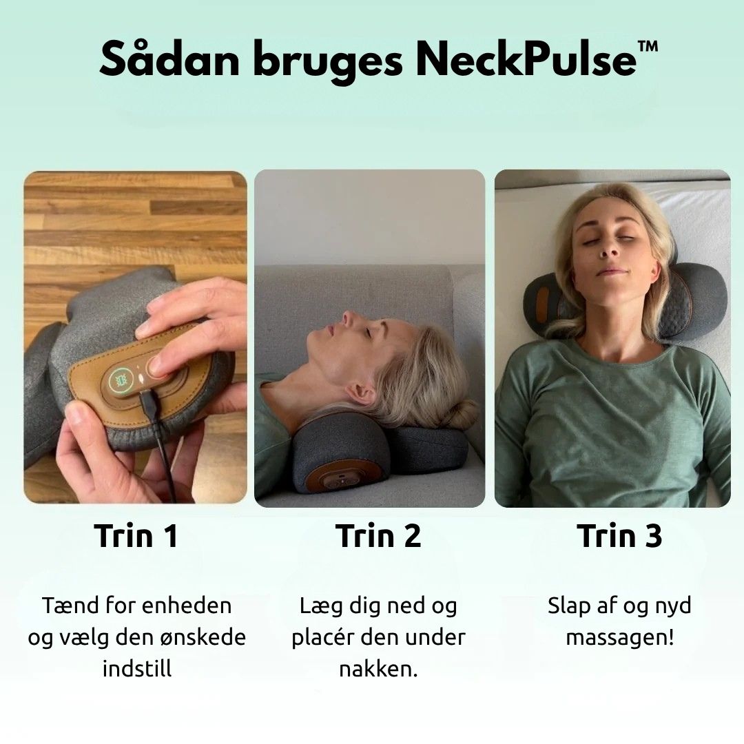 NeckPulse™ - Forebyg eller lindrer nakkesmerter på naturlig vis og korriger en foroverbøjet kropsholdning på kun 15 minutter om dagen