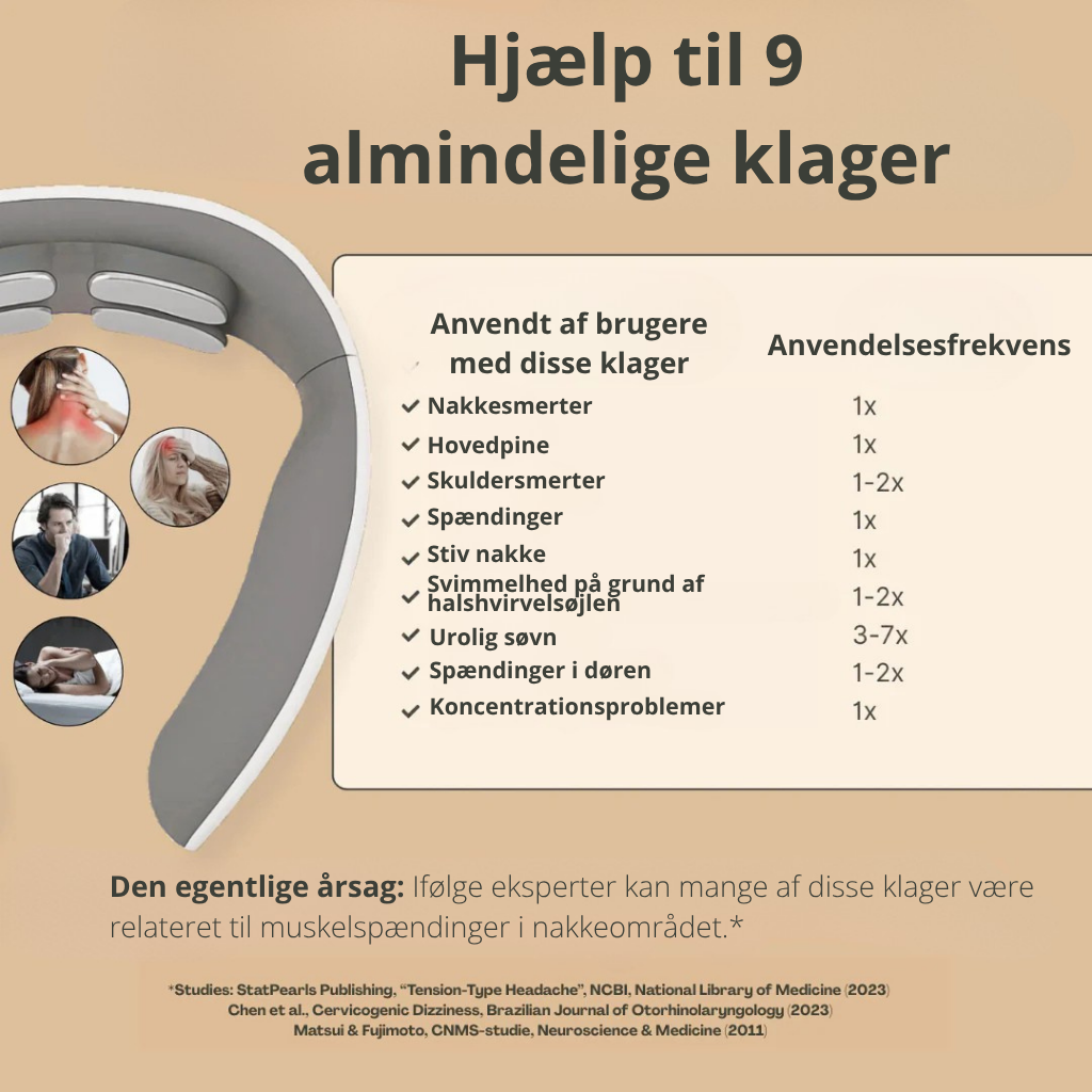 Nexura™ - 11-i-1 halsløsning | Slap af i nakkemusklerne på bare 15 minutter – hvor og når du vil