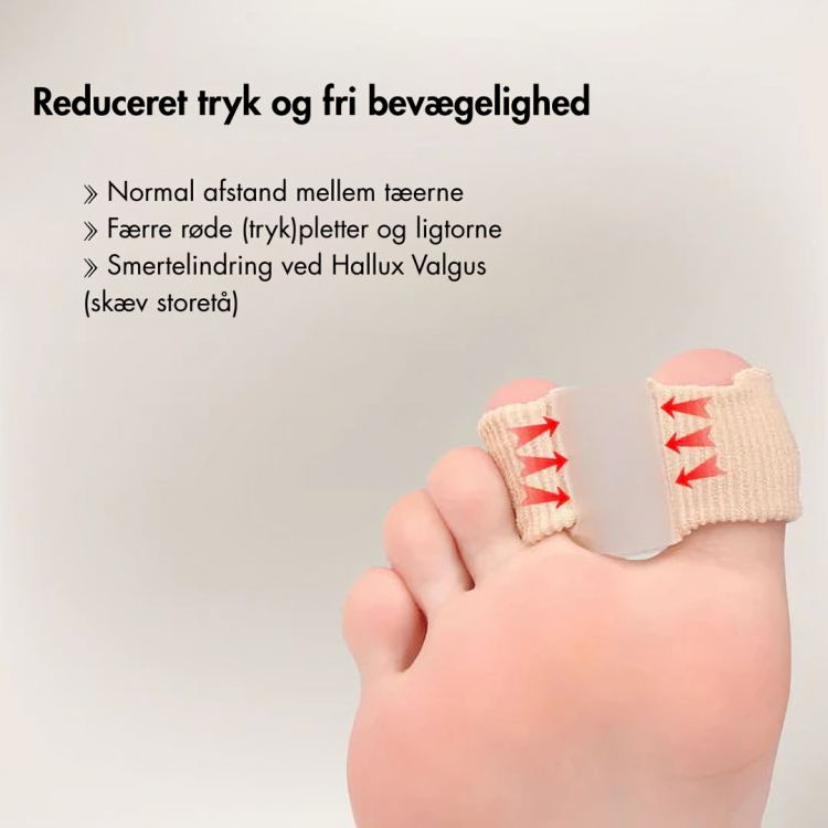 ToeCorrect™ - Verdens førende ikke-kirurgiske tåkorrektor – farvel til knyster og smertefulde skridt